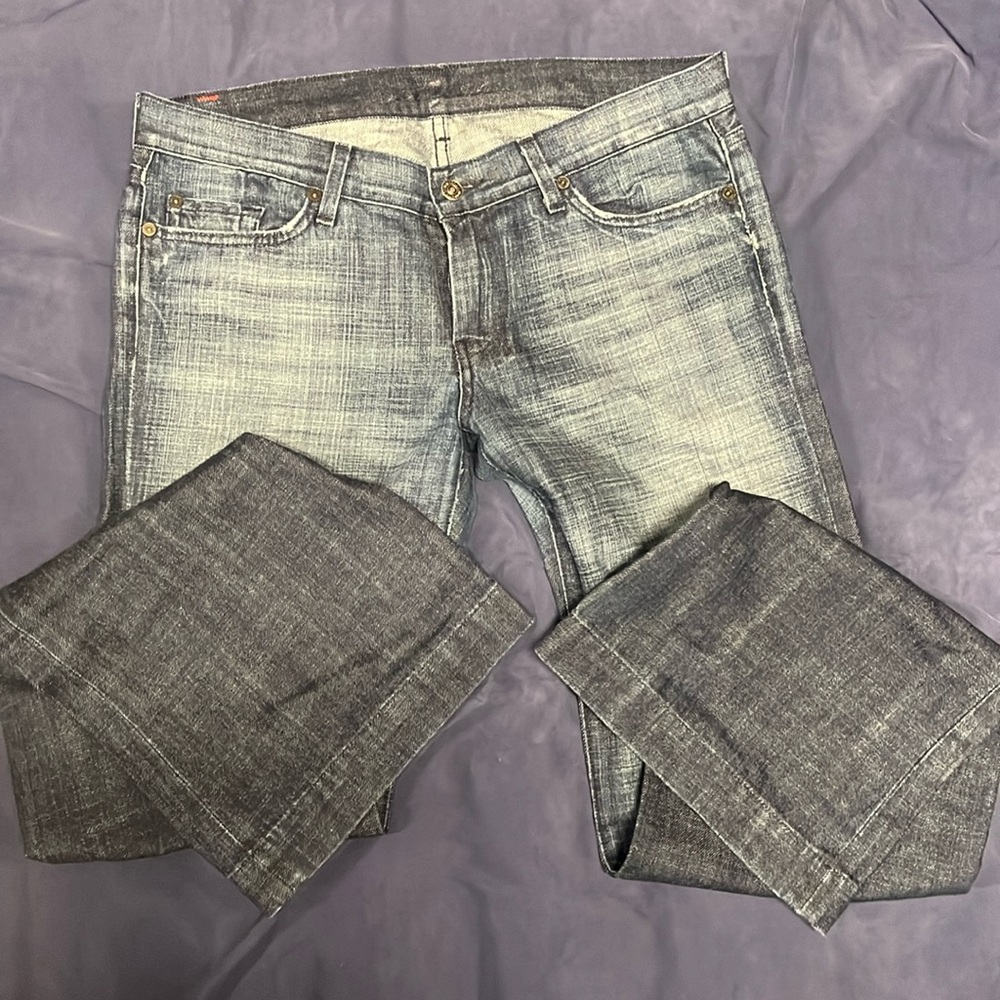 7 For All Mankind dark wash wide leg